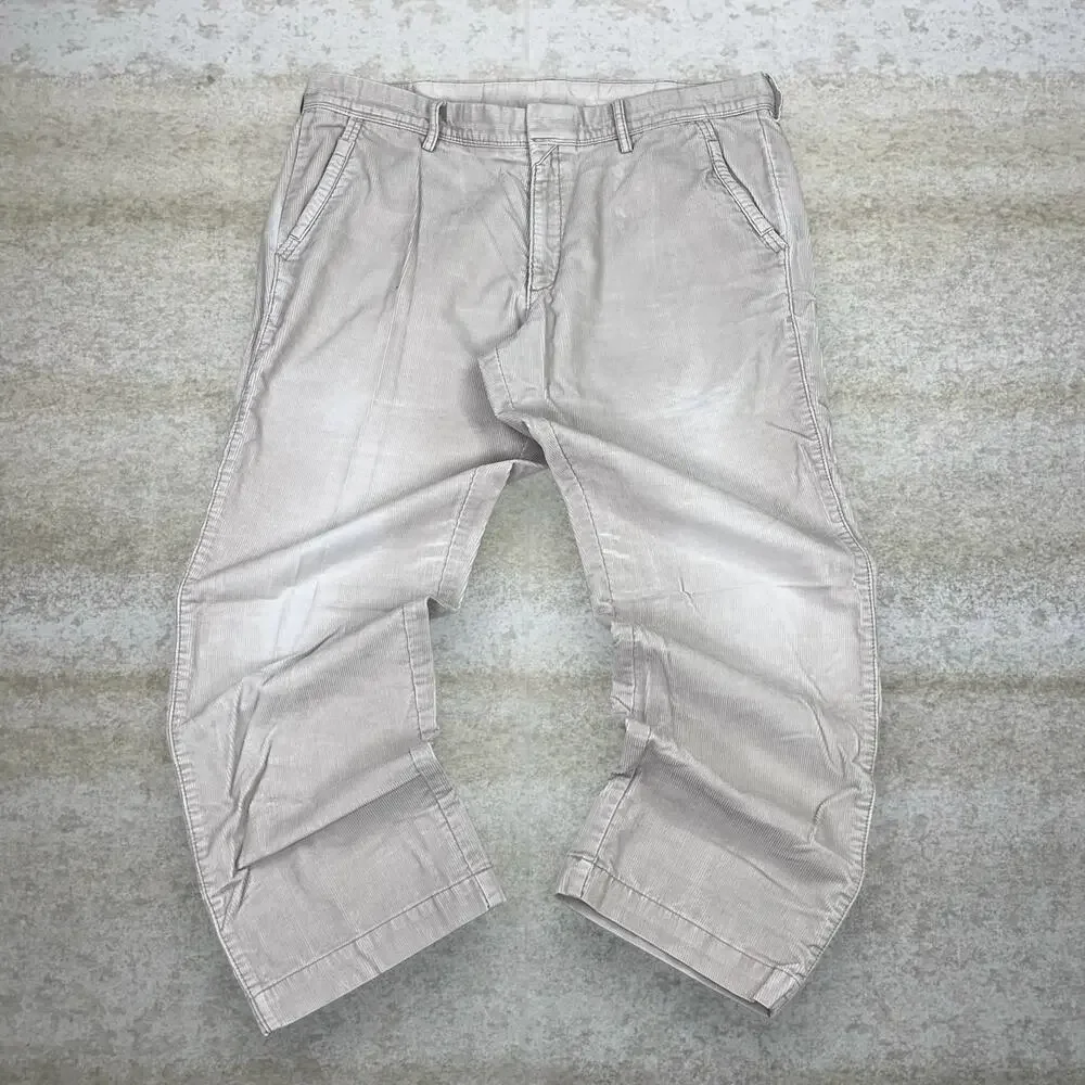 Vintage Y2K Life Khakis Corduroy Pants 36x29 Baggy Wide Leg Fit Tan Cotton